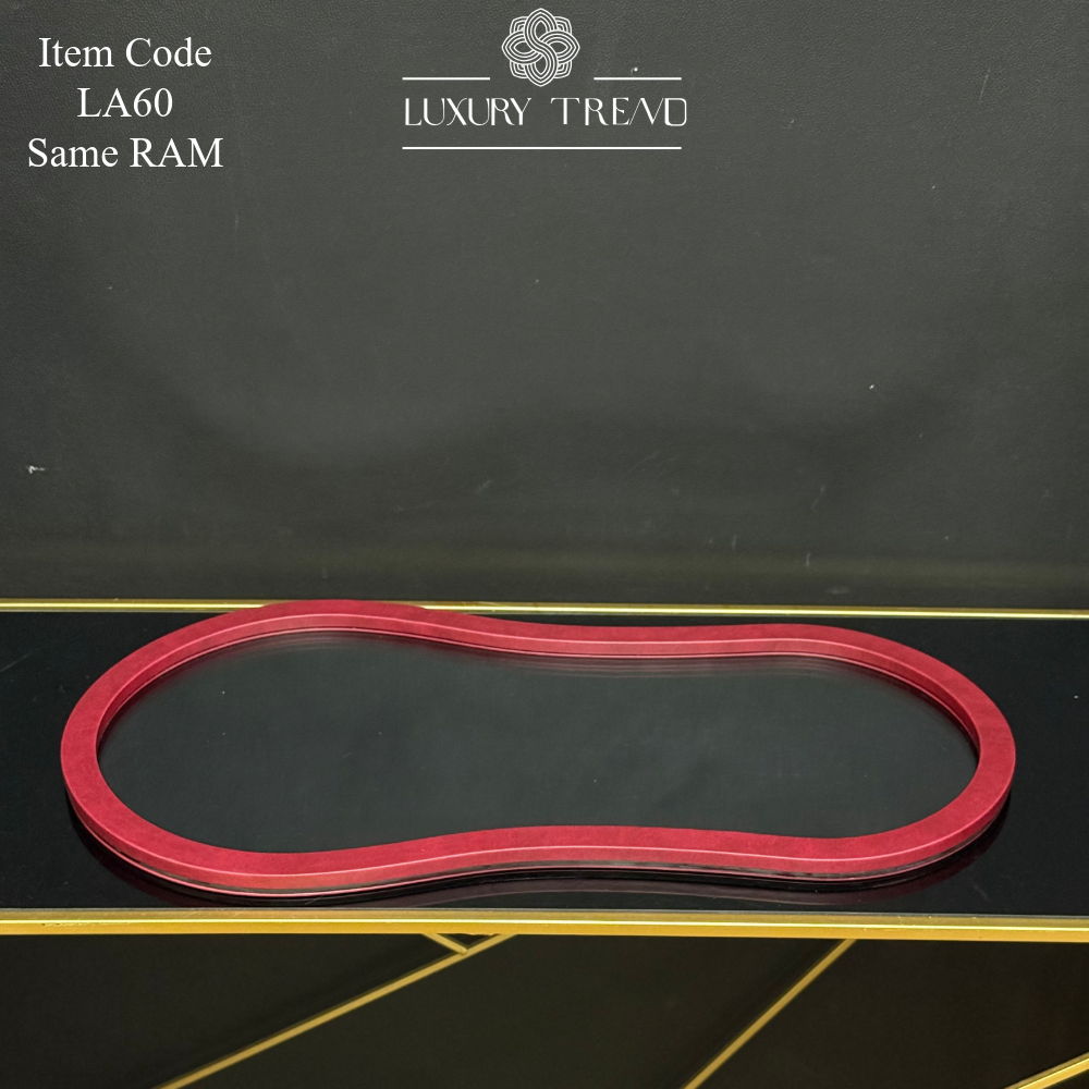 صينية اكرلك مع إطار خشب مغلف جلد