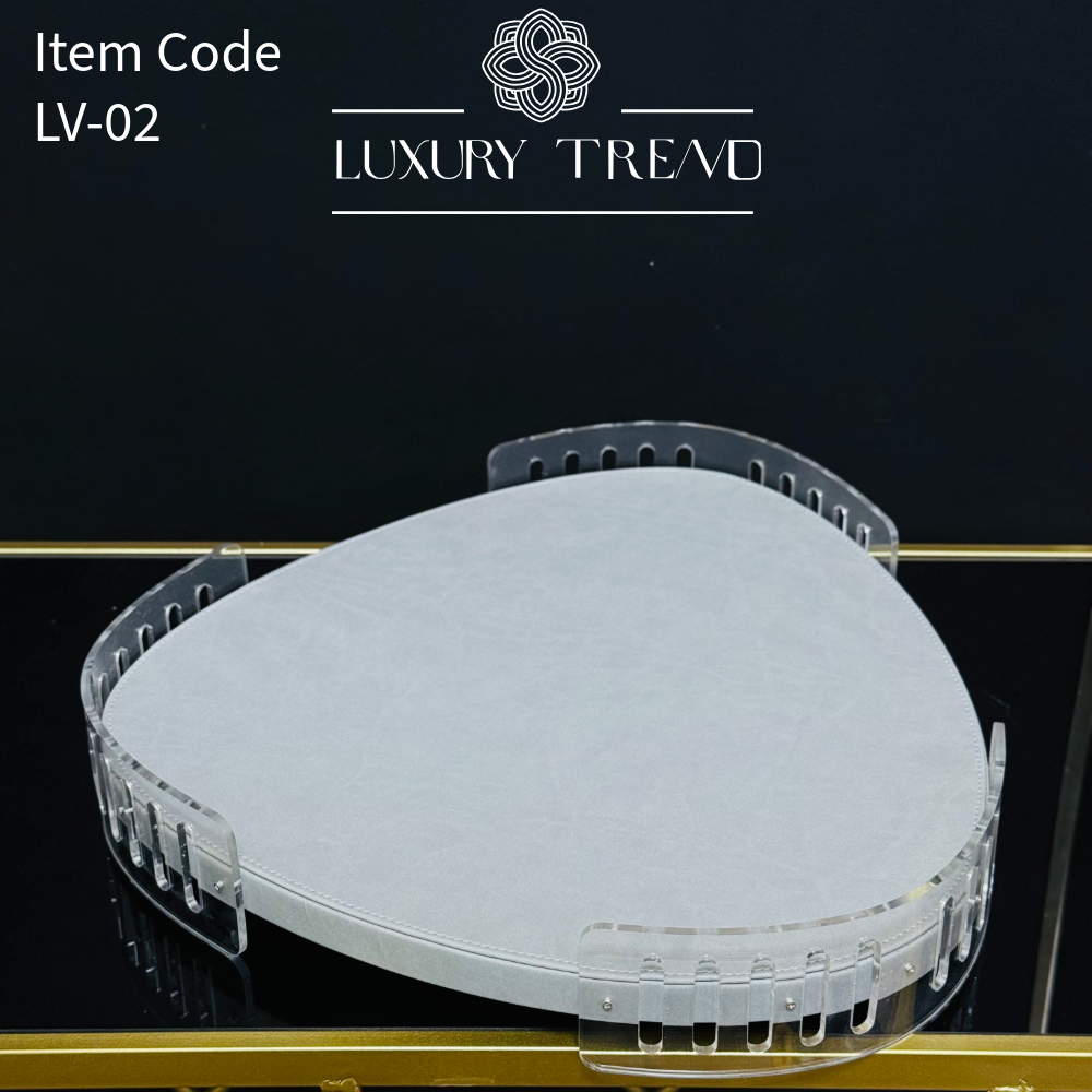 صينية ضيافة جلد مع اكرلك بشكل مميز