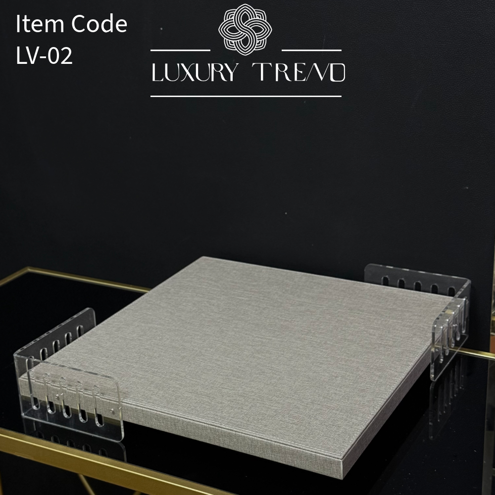 صينية ضيافة جلد مع اكرلك شكل مربع