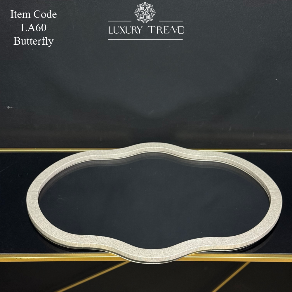 صينية اكرلك مع إطار خشب مغلف جلد