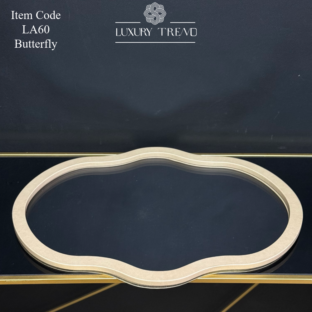 صينية اكرلك مع إطار خشب مغلف جلد