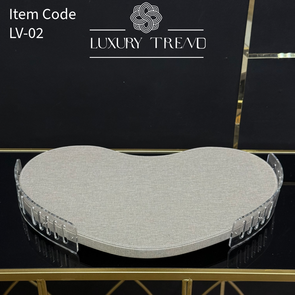 صينية ضيافة جلد مع اكرلك شكل حبة الفول