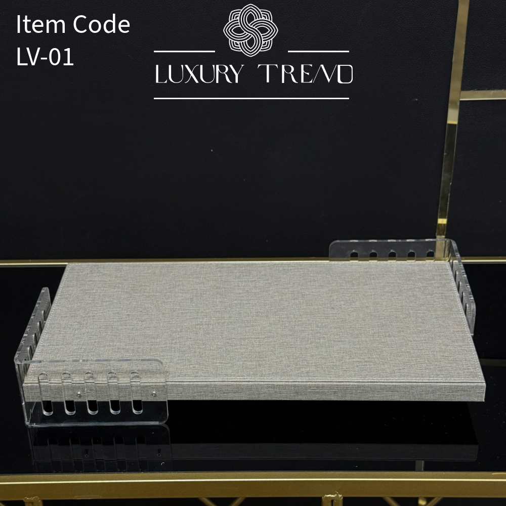 صينية ضيافة جلد مع اكرلك شكل مستطيل