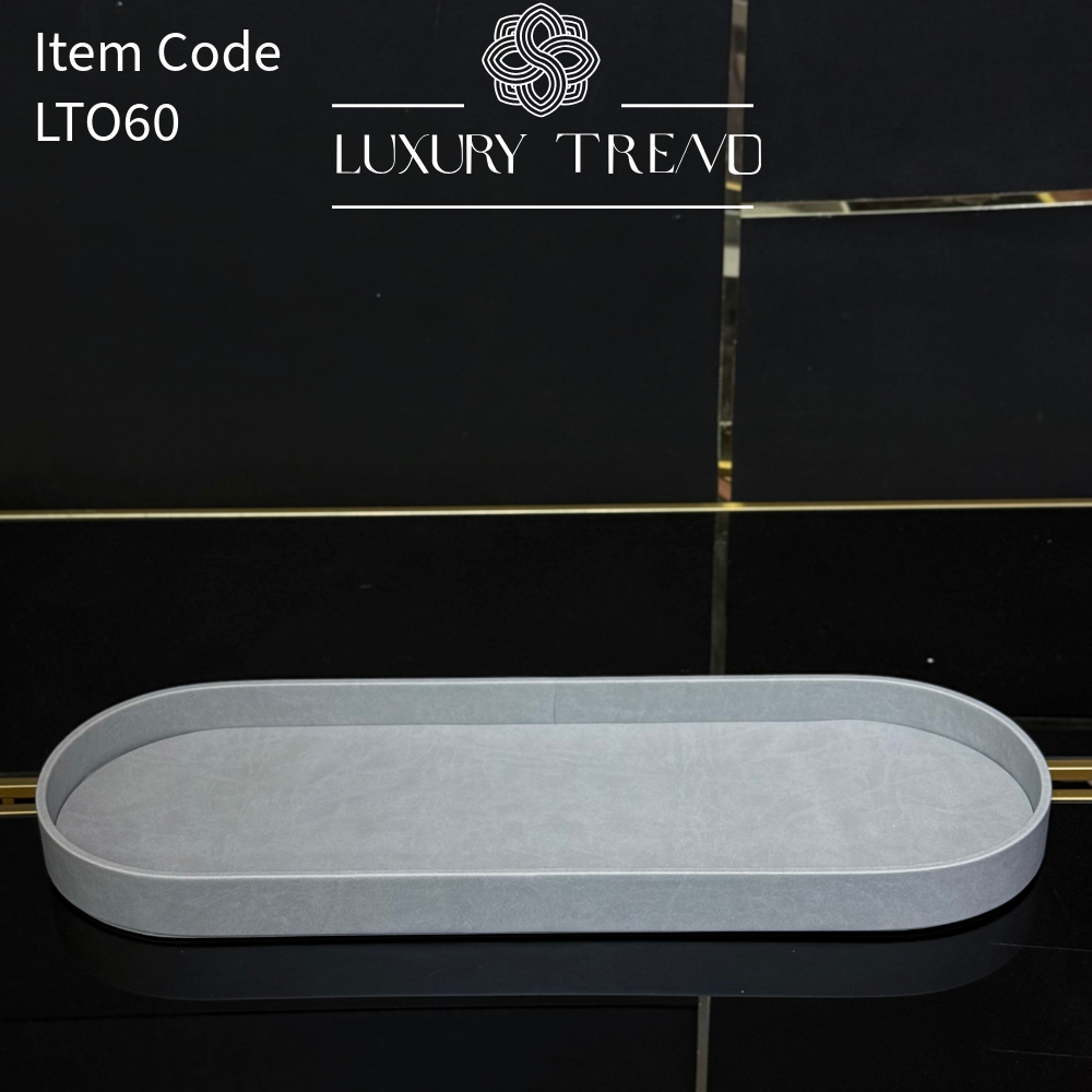 صينية تقديم جلد شكل بيضوي