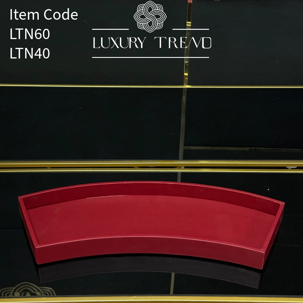 صينية تقديم جلد شكل قوس