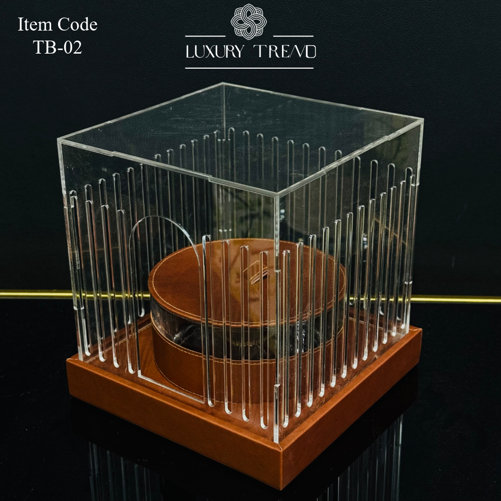 صينية جلد مع الملة والغطاء الاكرلك TB-02