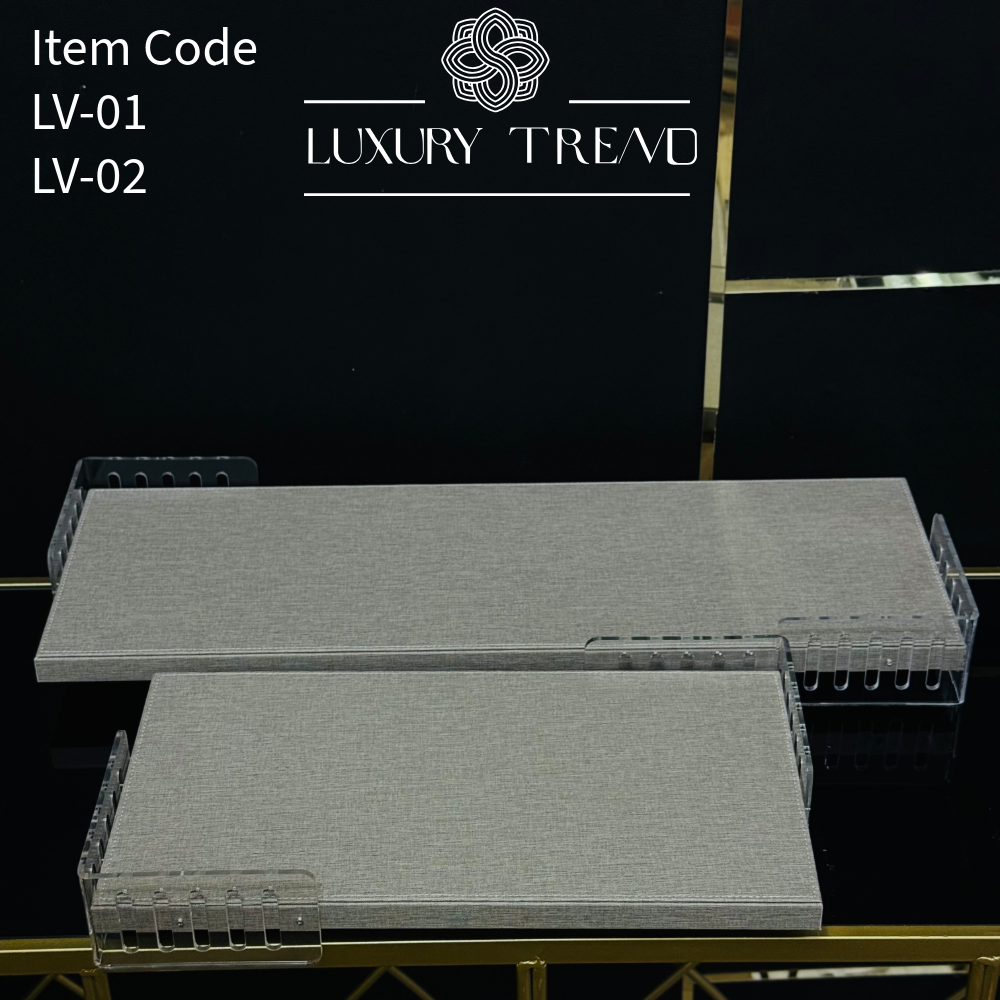 صينية ضيافة جلد مع اكرلك شكل مستطيل