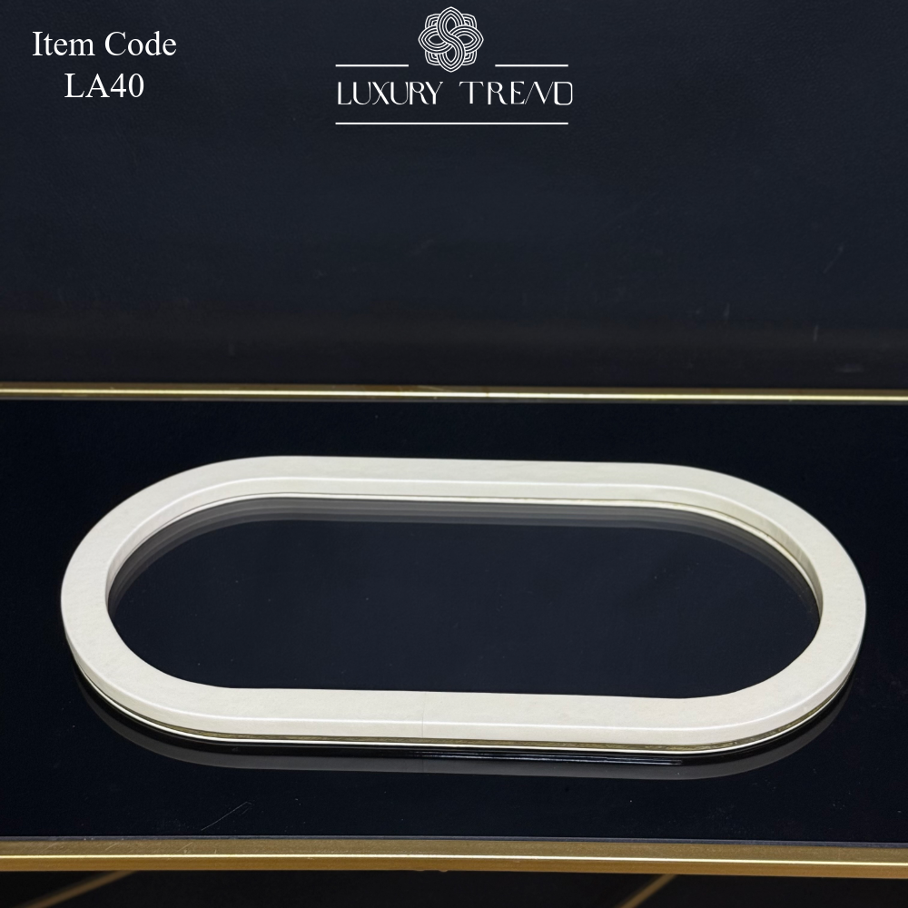 صينية اكرلك مع إطار خشب مغلف جلد