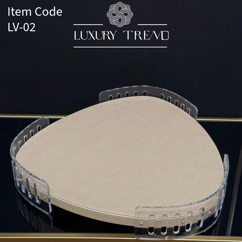 صينية ضيافة جلد مع اكرلك بشكل مميز