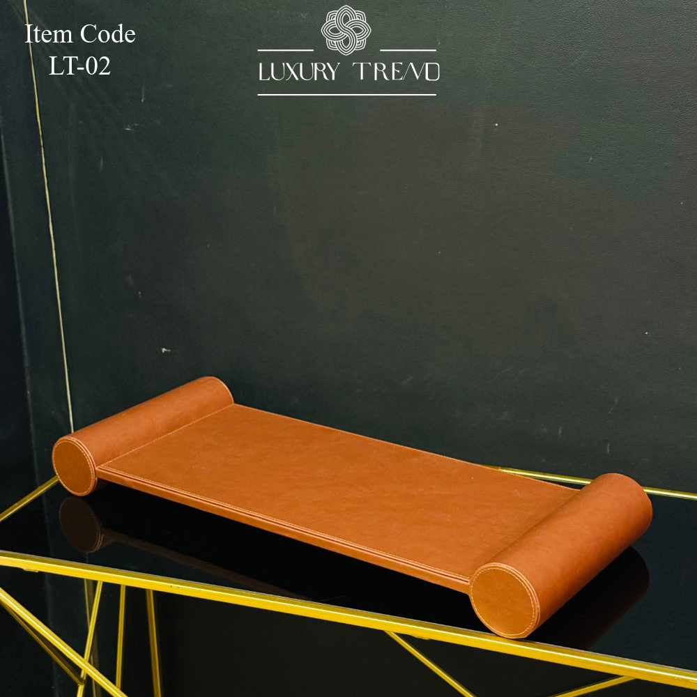 صينية ضيافة جلد بتصميم مميز