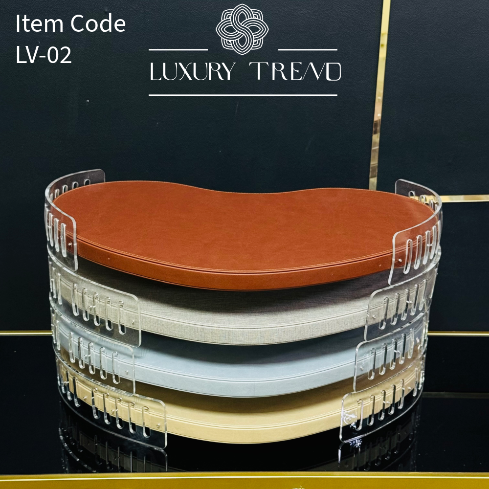 صينية ضيافة جلد مع اكرلك شكل حبة الفول