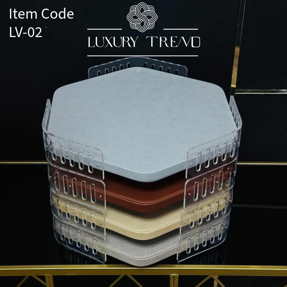 صينية ضيافة جلد مع اكرلك شكل مسدس