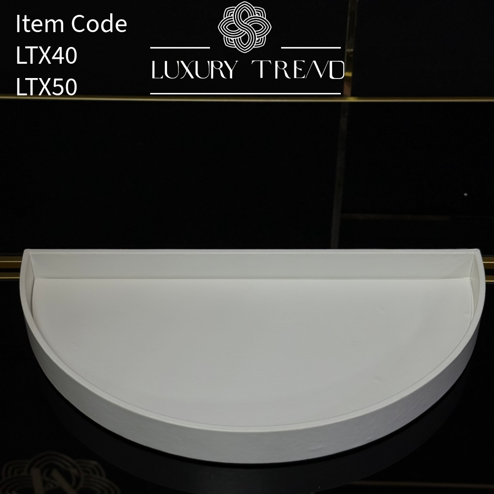 صينية تقديم جلد شكل نصف دائرة