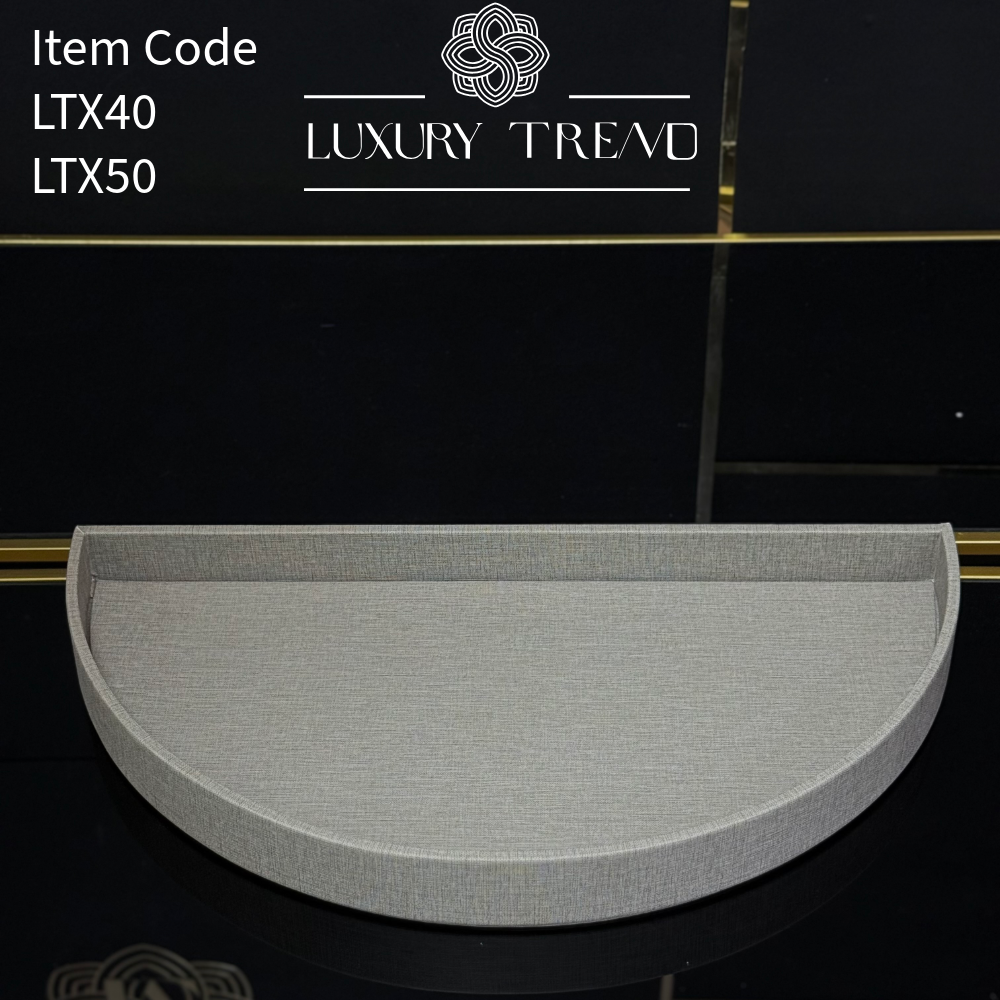 صينية تقديم جلد شكل نصف دائرة