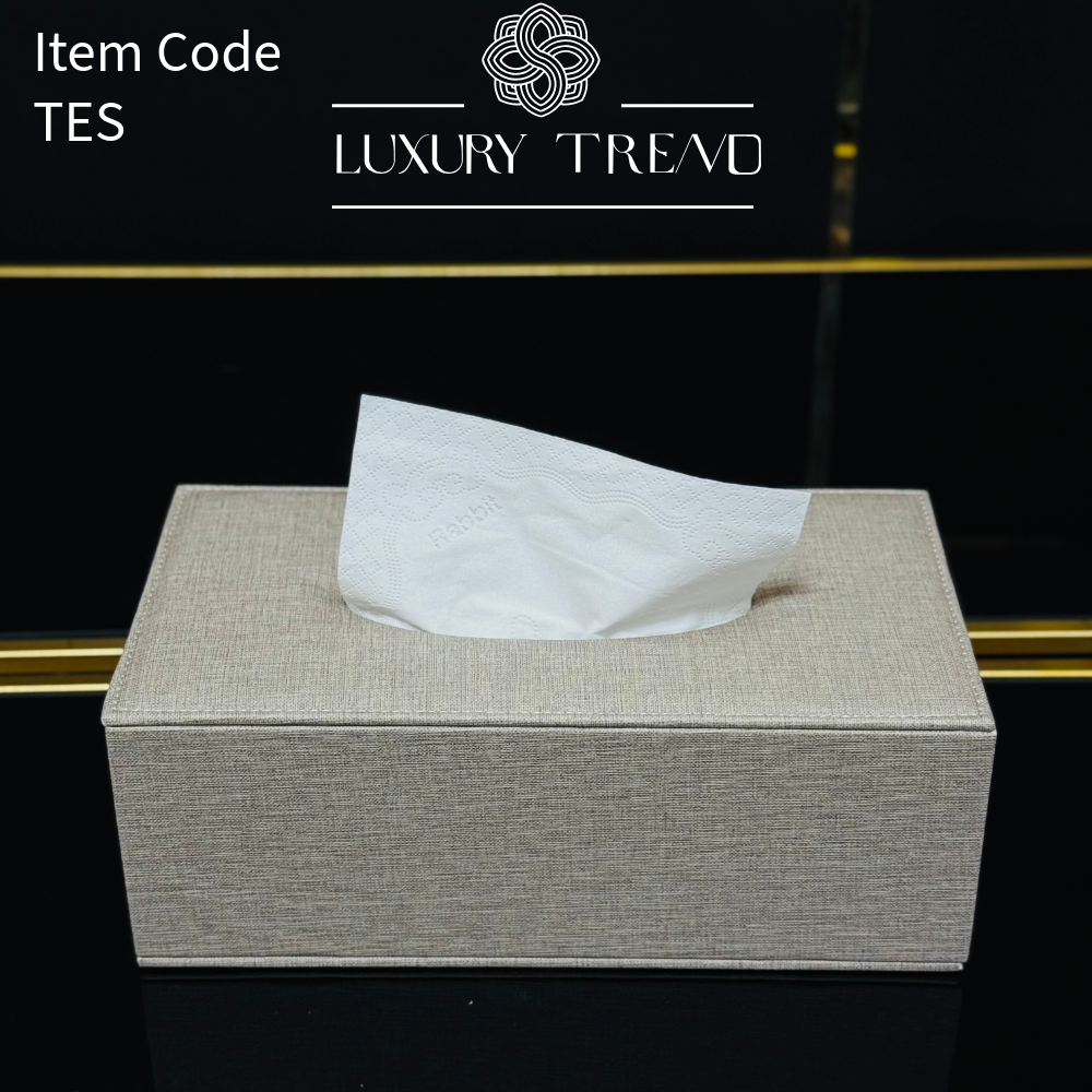 علبة مناديل جلد شكل مستطيل