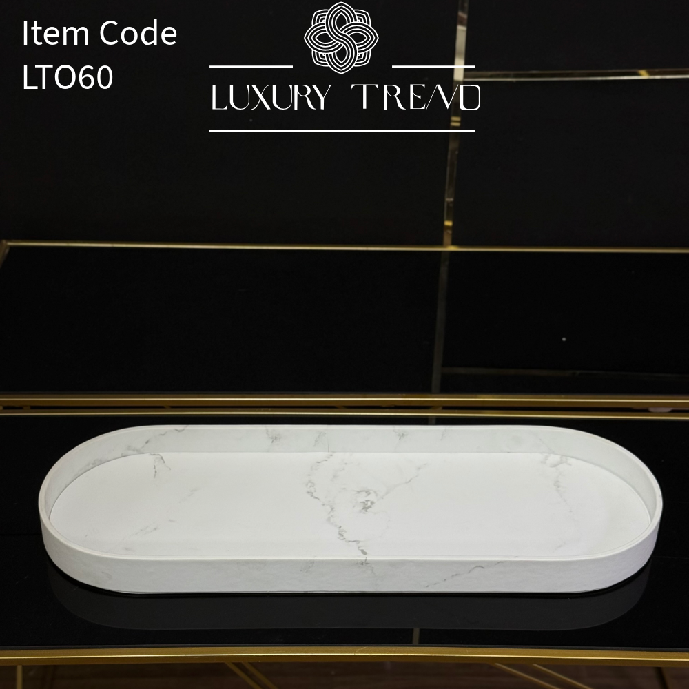 صينية تقديم جلد شكل بيضوي