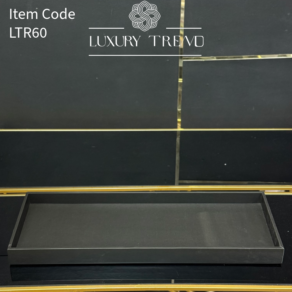 صينية تقديم جلد شكل مستطيل