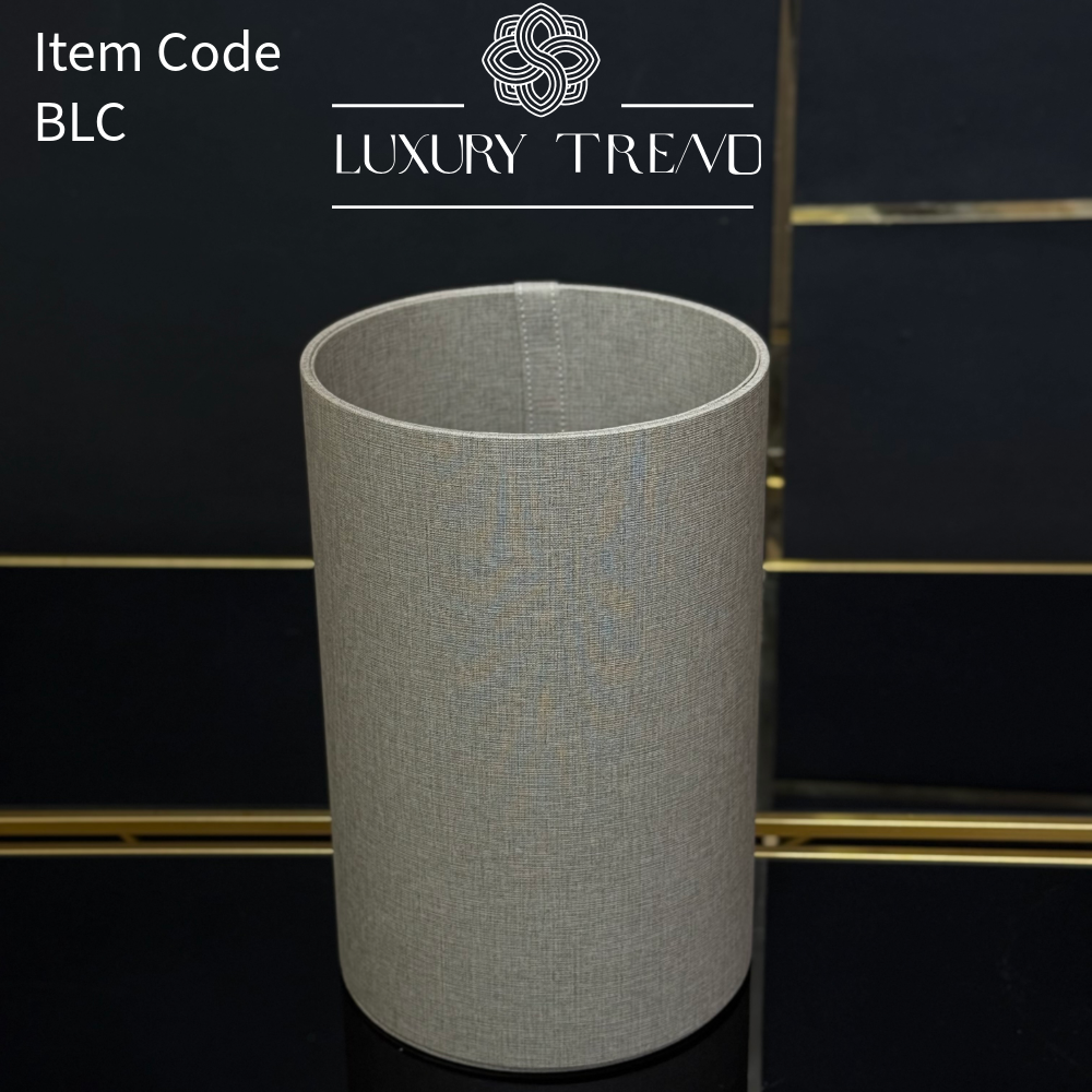 سلة مهملات جلد شكل دائري