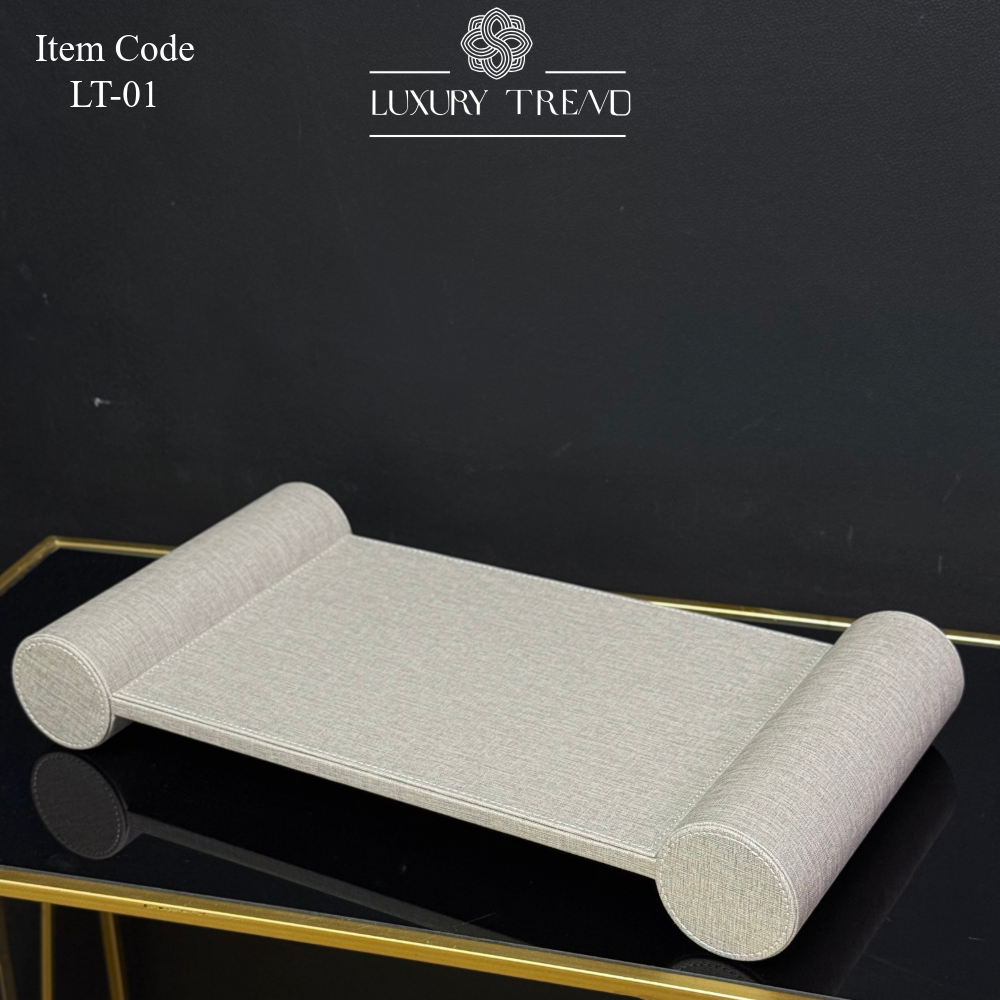 صينية ضيافة جلد بتصميم مميز