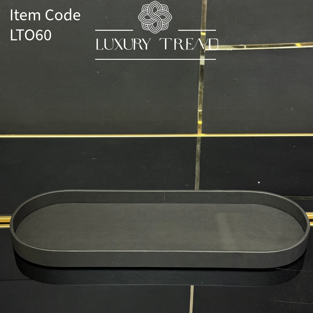 صينية تقديم جلد شكل بيضوي