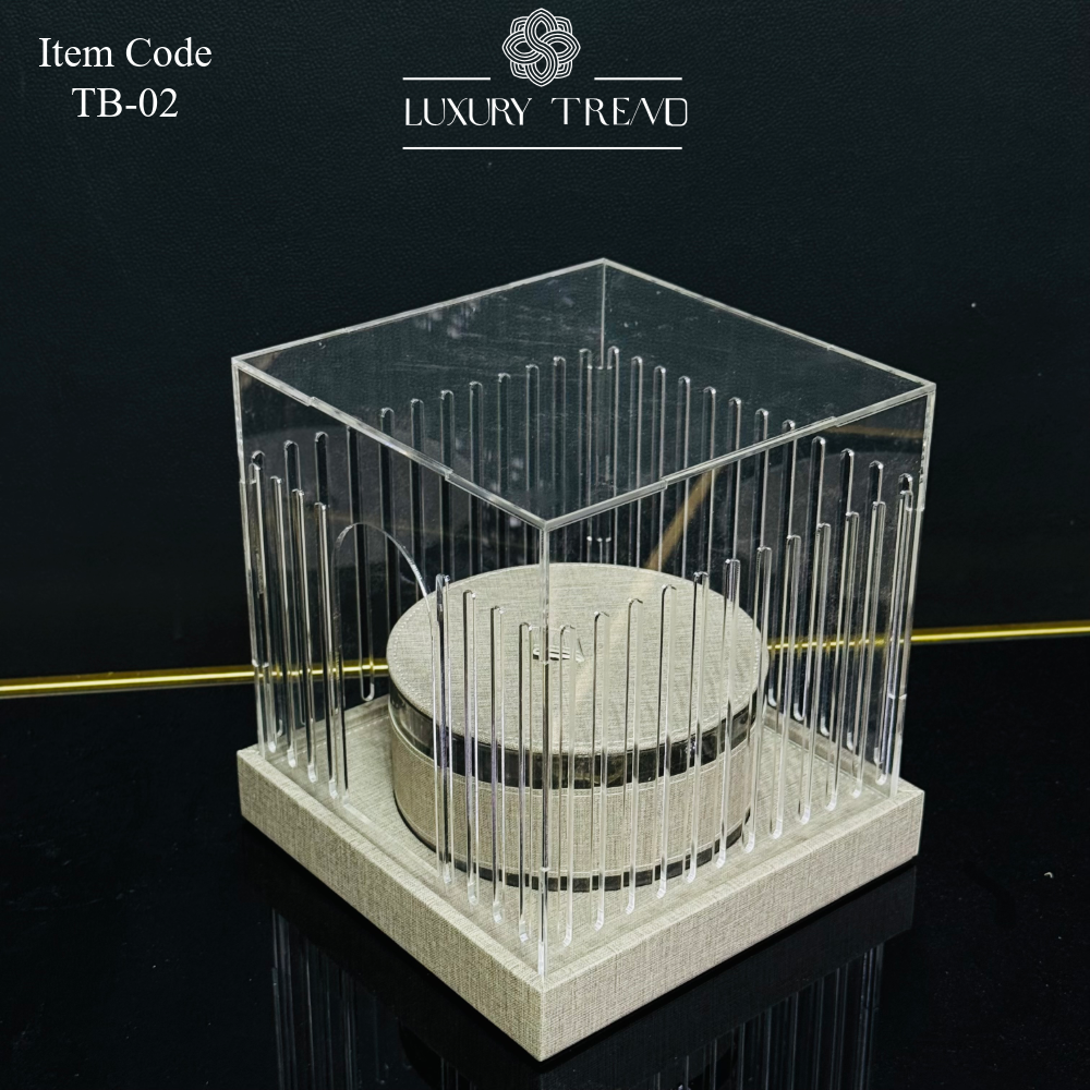 صينية جلد مع الملة والغطاء الاكرلك TB-02