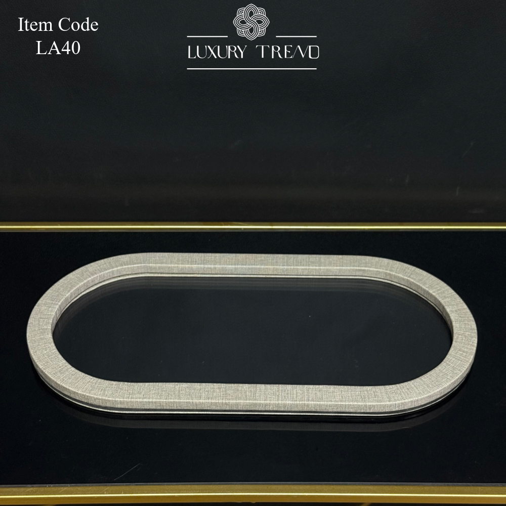 صينية اكرلك مع إطار خشب مغلف جلد