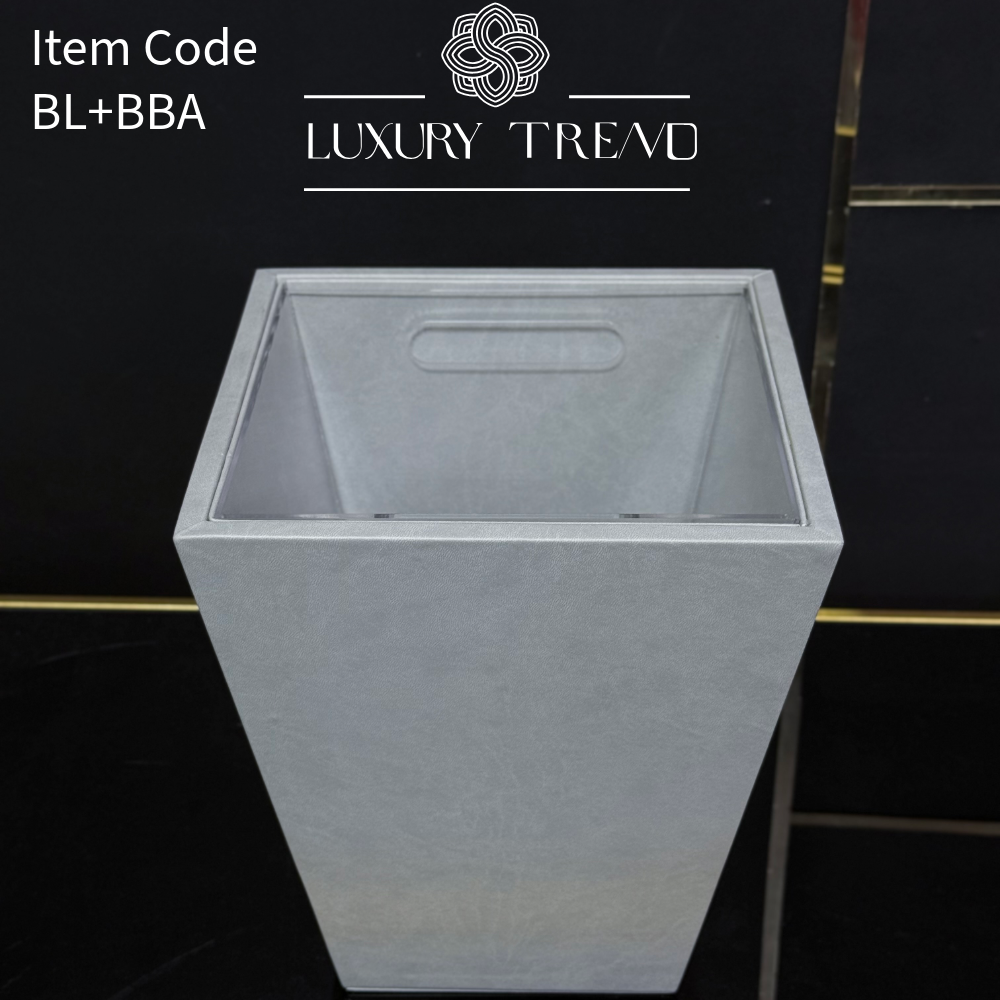 سلة مهملات جلد شكل هرمي