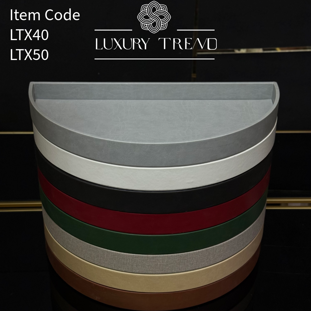 صينية تقديم جلد شكل نصف دائرة