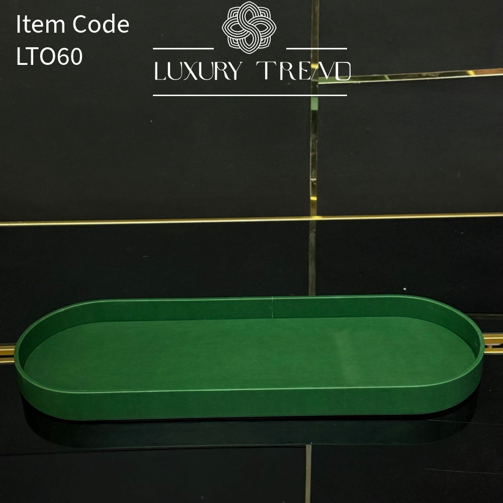 صينية تقديم جلد شكل بيضوي