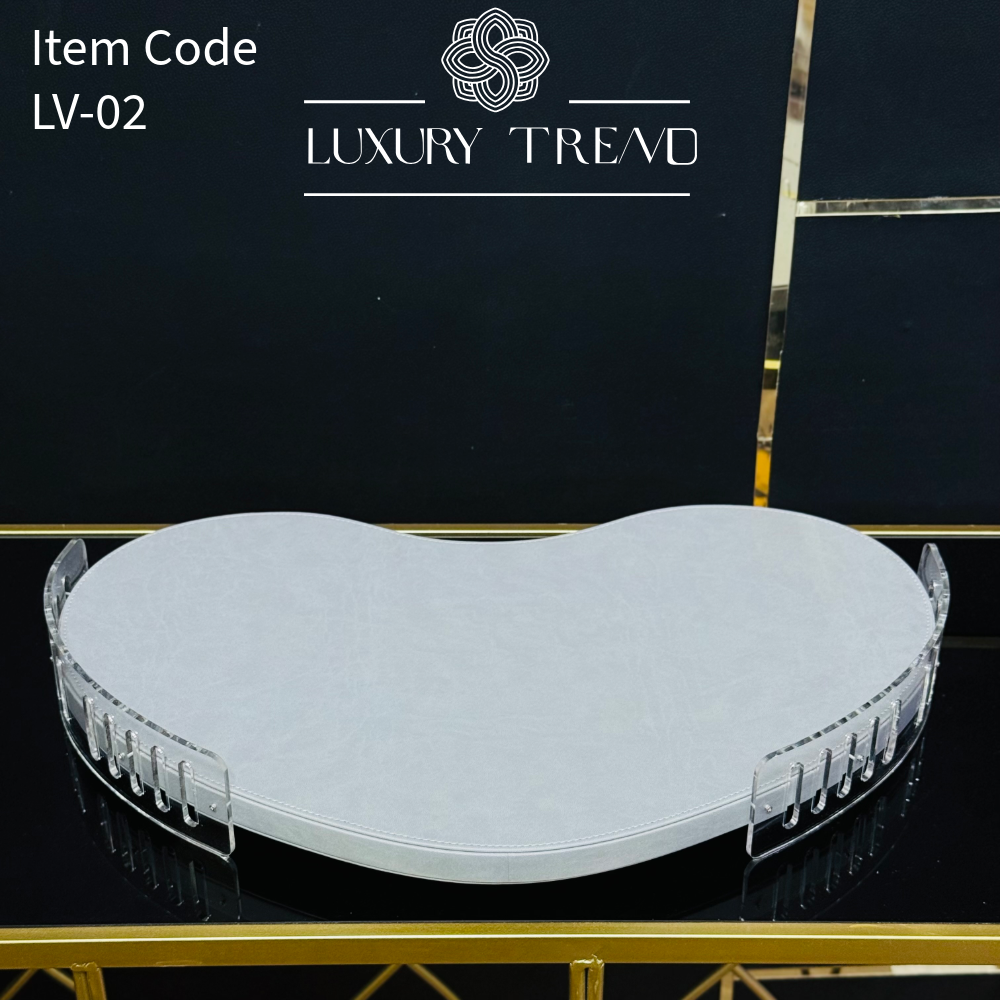 صينية ضيافة جلد مع اكرلك شكل حبة الفول