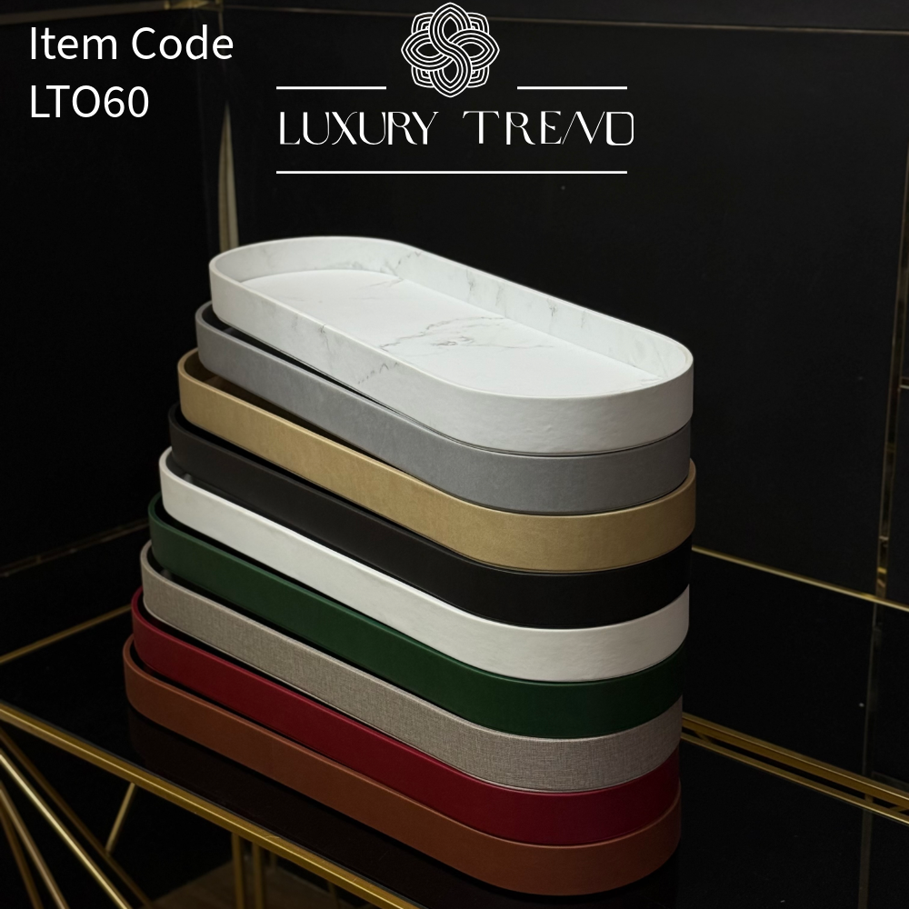 صينية تقديم جلد شكل بيضوي