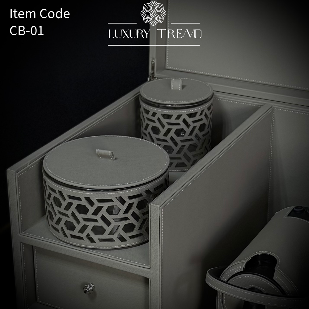 بوكس جلد مع ماكينة قهوة إسبريسو