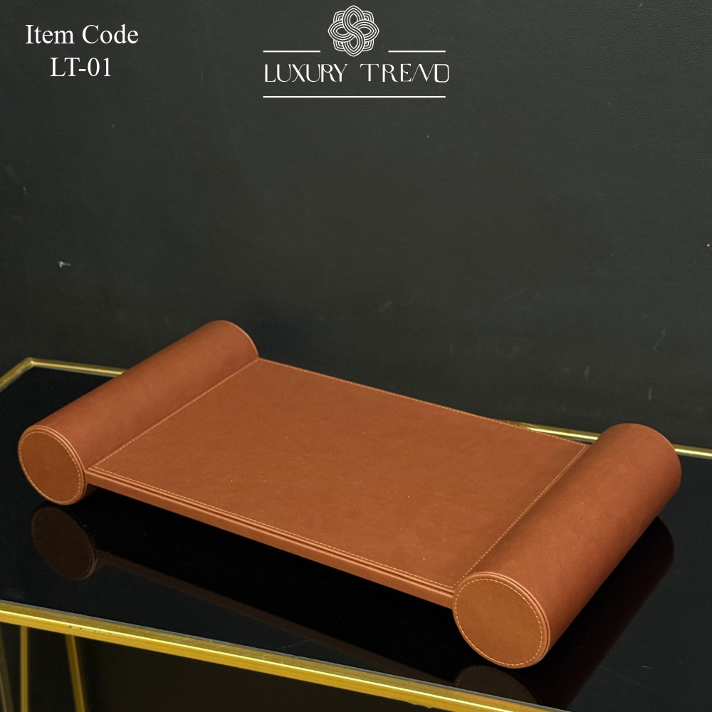 صينية ضيافة جلد بتصميم مميز