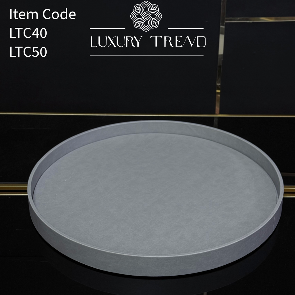 صينية ضيافة جلد شكل دائري