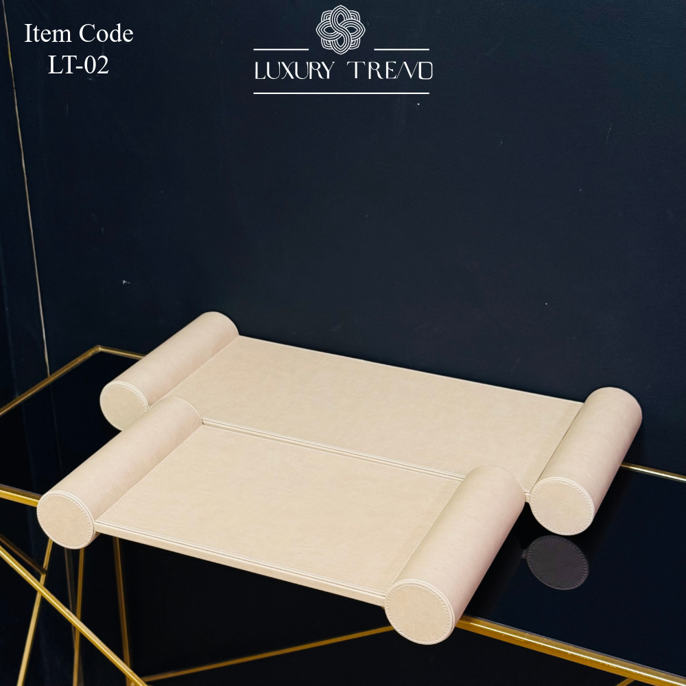 صينية ضيافة جلد بتصميم مميز