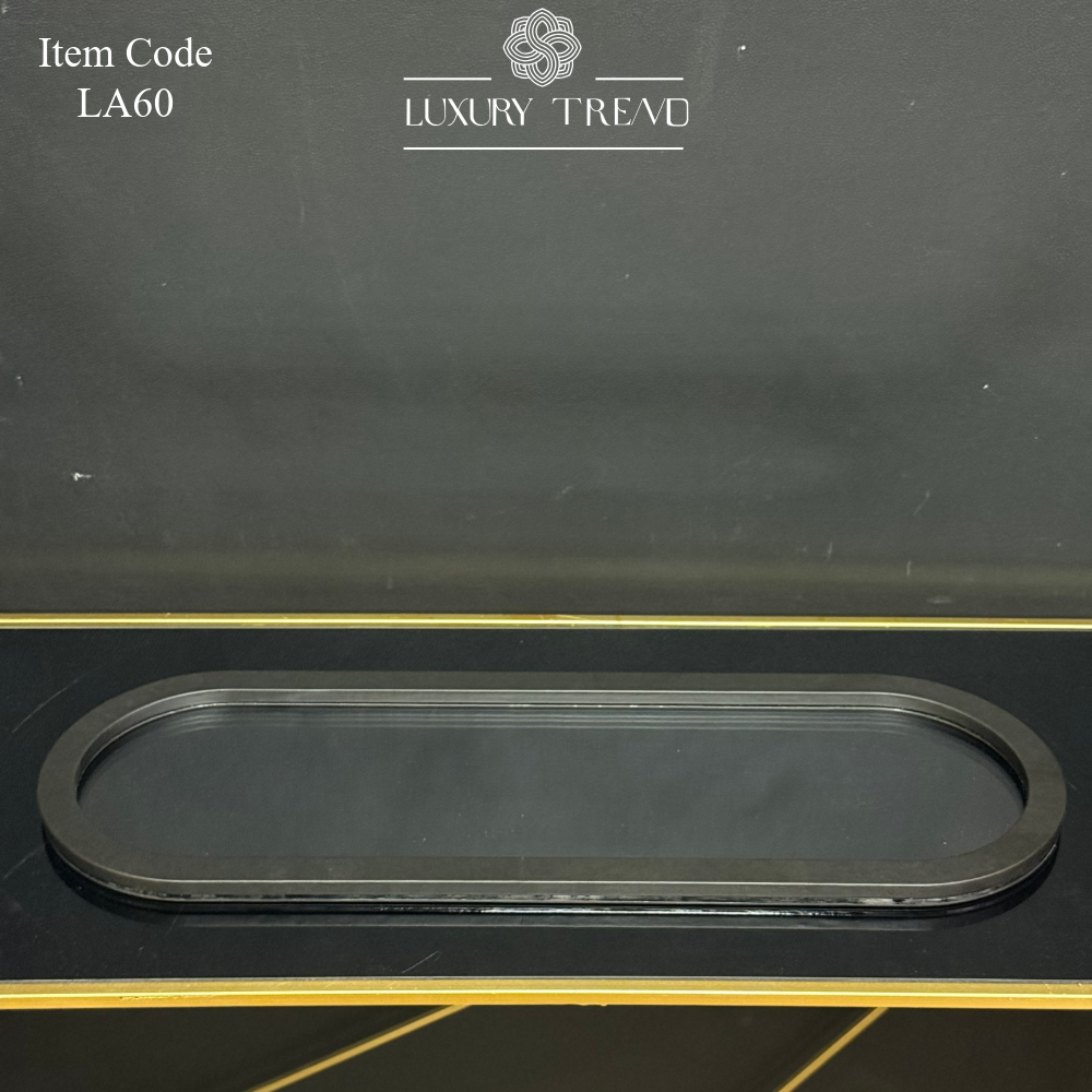 صينية اكرلك مع إطار خشب مغلف جلد