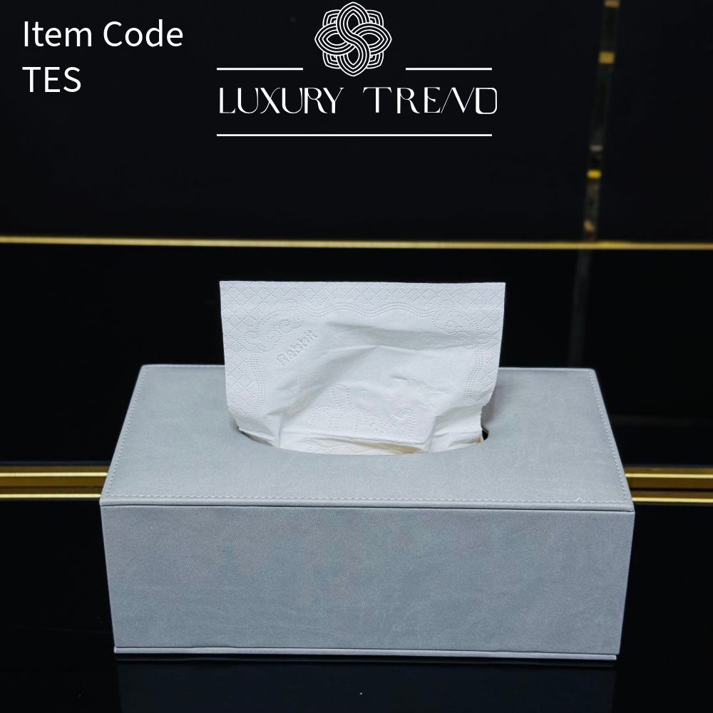 علبة مناديل جلد شكل مستطيل