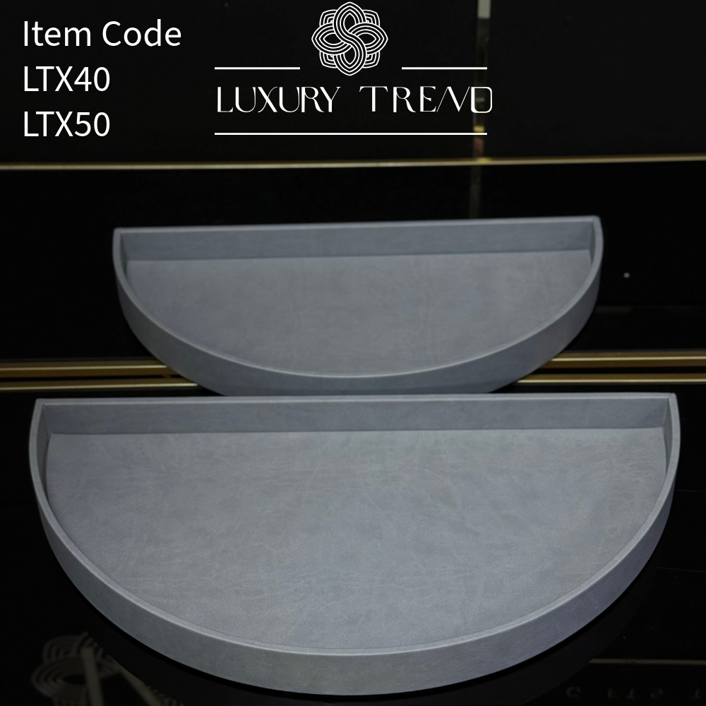 صينية تقديم جلد شكل نصف دائرة