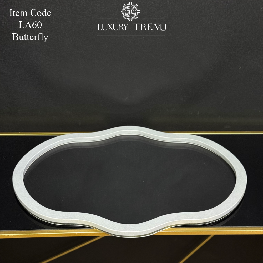 صينية اكرلك مع إطار خشب مغلف جلد