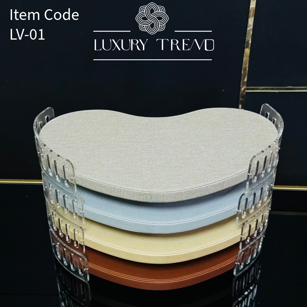 صينية ضيافة جلد مع اكرلك شكل حبة الفول