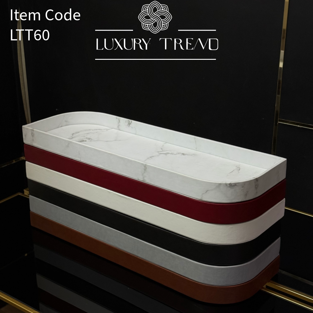 صينية تقديم جلد شكل دمعة