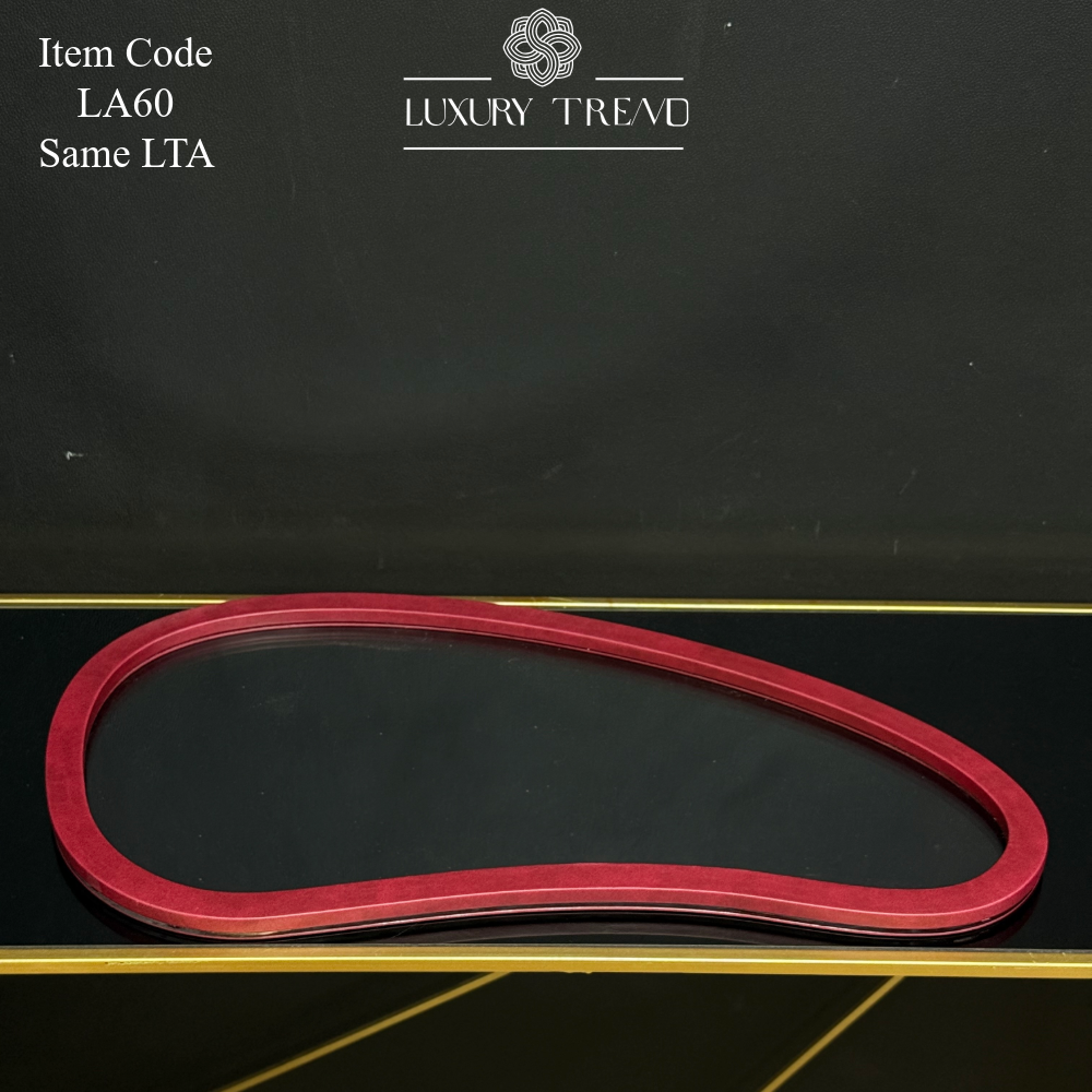 صينية اكرلك مع إطار خشب مغلف جلد