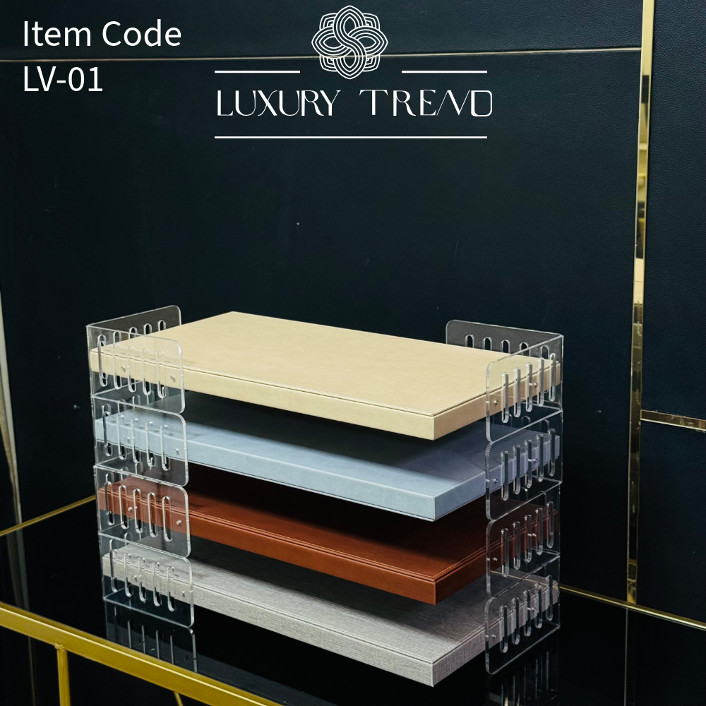 صينية ضيافة جلد مع اكرلك شكل مستطيل