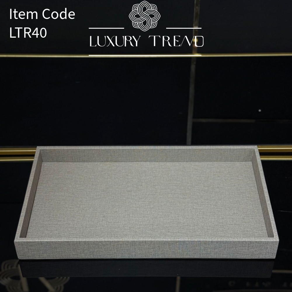 صينية تقديم جلد شكل مستطيل