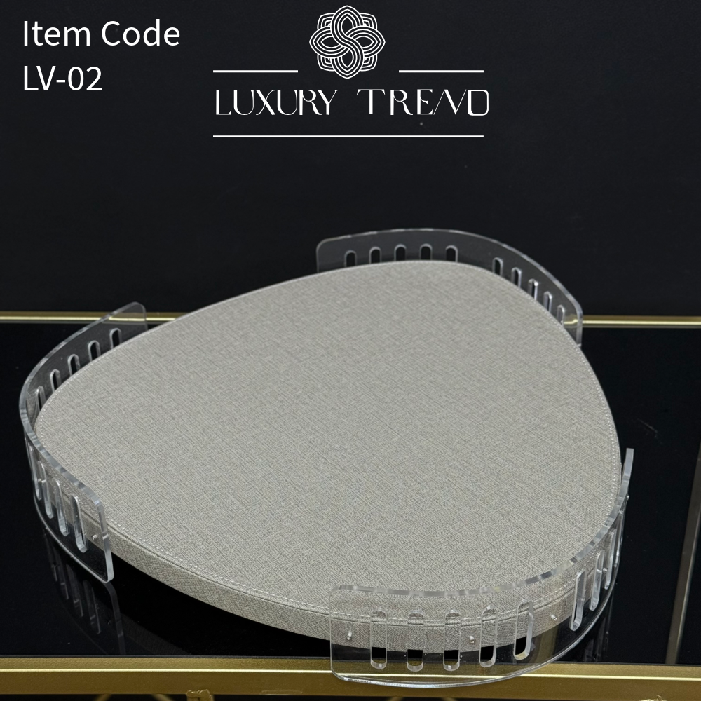 صينية ضيافة جلد مع اكرلك بشكل مميز