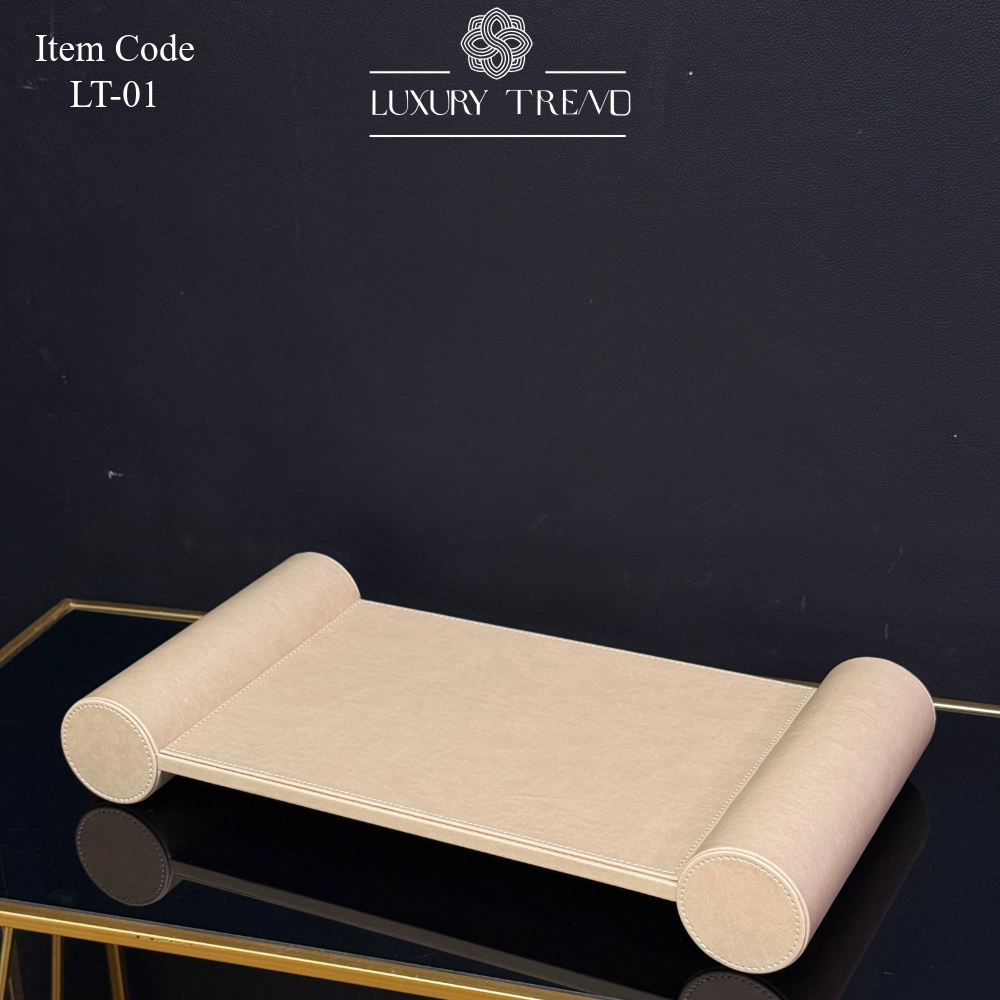 صينية ضيافة جلد بتصميم مميز