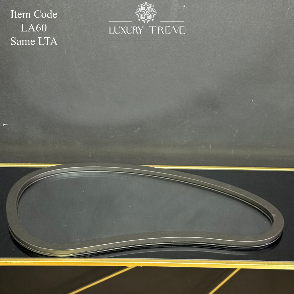 صينية اكرلك مع إطار خشب مغلف جلد