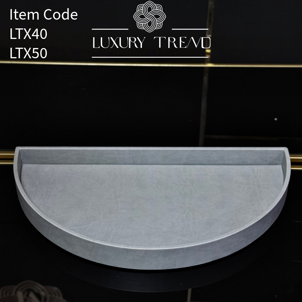 صينية تقديم جلد شكل نصف دائرة