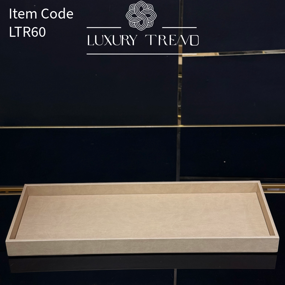 صينية تقديم جلد شكل مستطيل