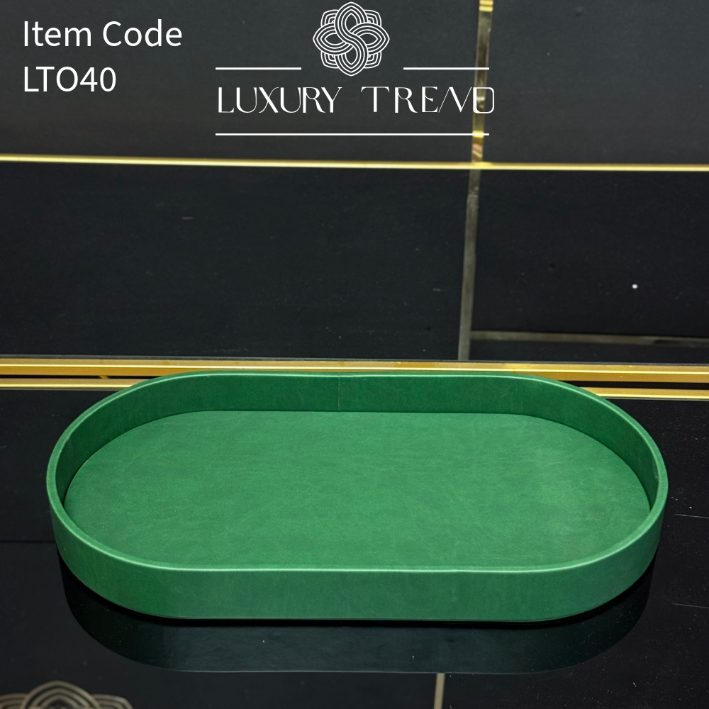 صينية تقديم جلد شكل بيضوي